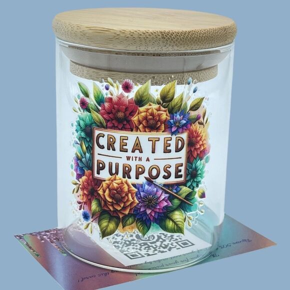 NWT NIB FAITH BASED QUOTES BAMBOO LID W/SEAL GLASS JARS PERFECT FOR GIFT GIVING! - Picture 7 of 15